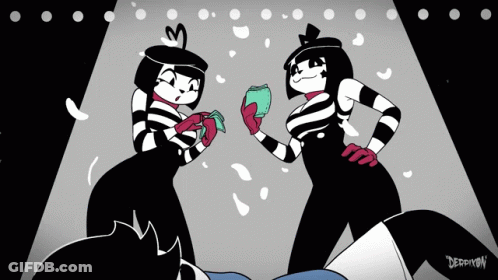 Black And White Cartoon Two Mimes Derpyman GIF