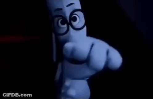 Black And White Cartoon With Glasses Pointing GIF