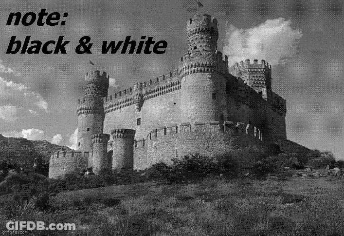 Black And White Castle Saying Note GIF