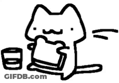 Black And White Cat Eating Sandwich GIF