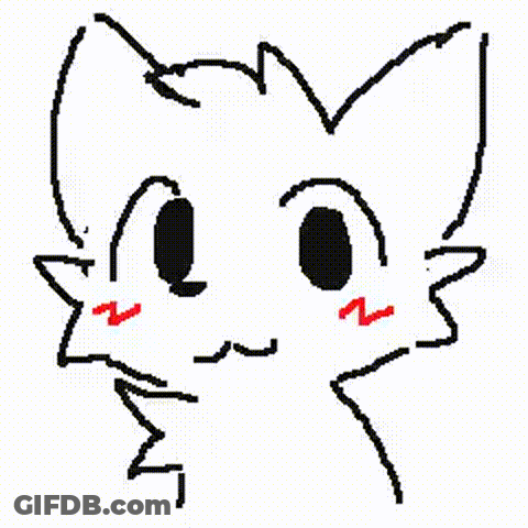 Black And White Cat Face With Red Lip GIF