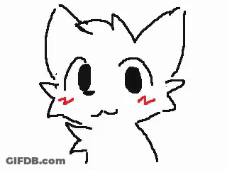 Black And White Cat Face With Red Nose And Mouth GIF