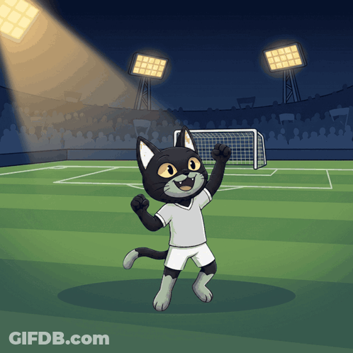 Black And White Cat Fist In Air GIF