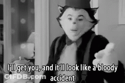Black And White Cat In Top Hat Saying I'll Get You GIF