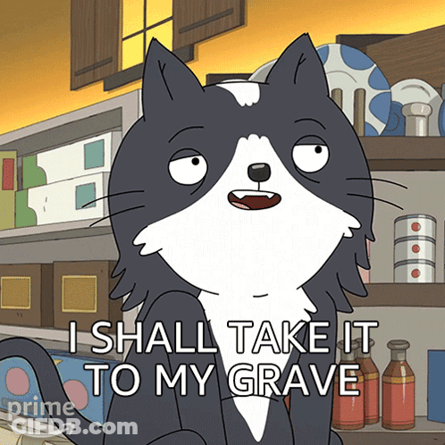 Black And White Cat Saying I Shall Take It To My Grave GIF