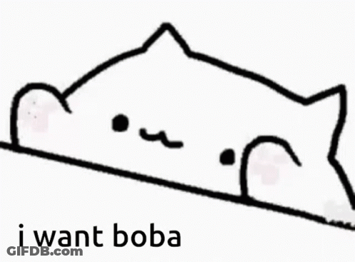 Black And White Cat Saying I Want Boba GIF