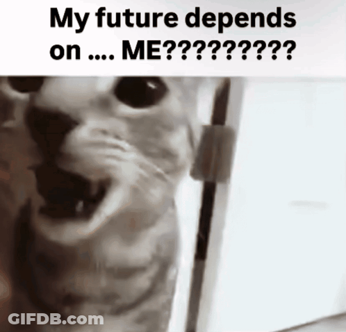 Black And White Cat Saying My Future Depends On Me GIF