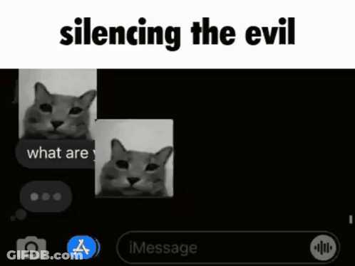 Black And White Cat Silencing The Evil GIF