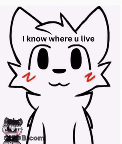 Black And White Cat With I Know Where U Live GIF