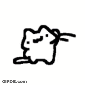 Black And White Cat With Mustache And Tail GIF