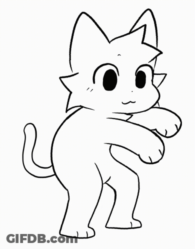 Black And White Cat With Outstretched Paws GIF