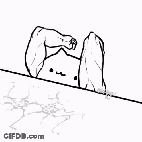 Black And White Cat With Red Lines GIF