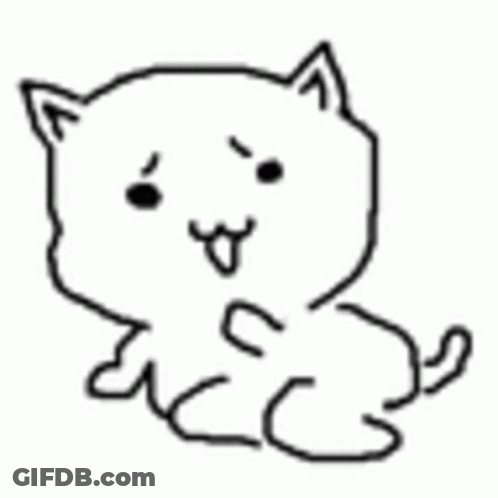 Black And White Cat With Smiley Face GIF