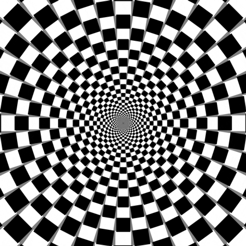 Black And White Checkboard Hypnosis Spiral GIF