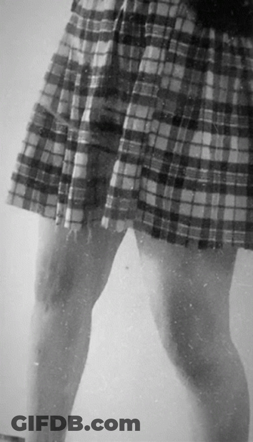 Black And White Checkered Skirt GIF
