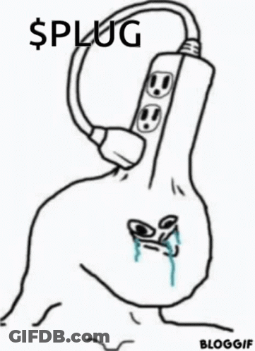 Black And White Chicken Crying Plugged Into Power Strip GIF