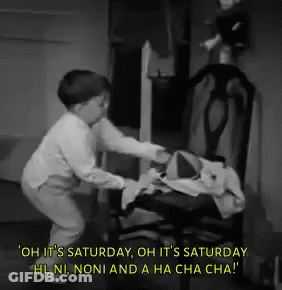 Black And White Child Saying Oh It's Saturday GIF