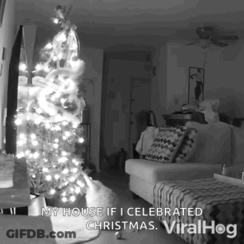 Black And White Christmas Tree GIF