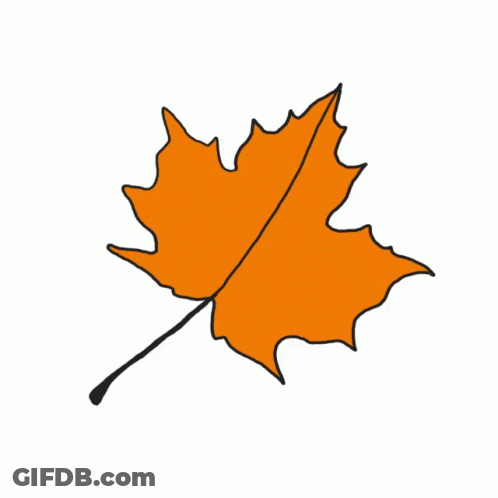 Black And White Circle With Yellow Leaf GIF