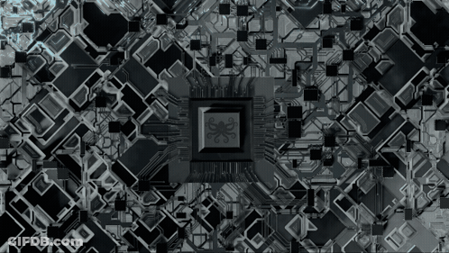 Black And White Circuit Board CPU GIF