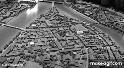 Black And White City Model Makeagif.com GIF