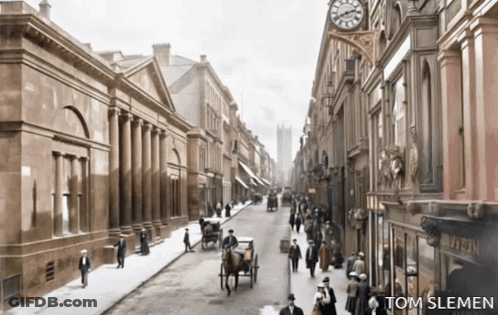 Black And White City Street By Tom Sleman GIF