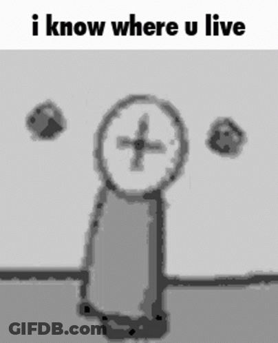 Black And White Clock Saying I Know Where U Live GIF