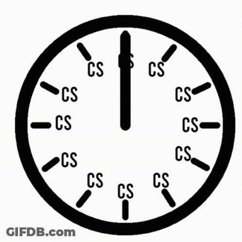 Black And White Clock With CS On Face GIF