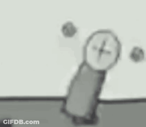 Black And White Clock With Screw GIF