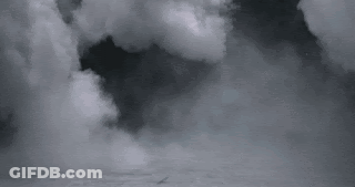 Black And White Cloudy Sky With Plane GIF