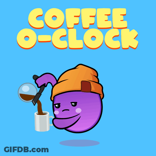 Black And White Coffee Cups Saying Coffee Time GIF