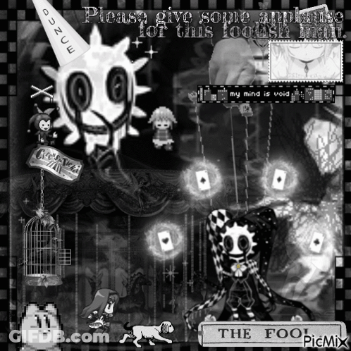Black And White Collage Saying Please Give Some Applause For This Foolish Mail GIF