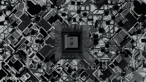 Black And White Computer Circuit Board GIF