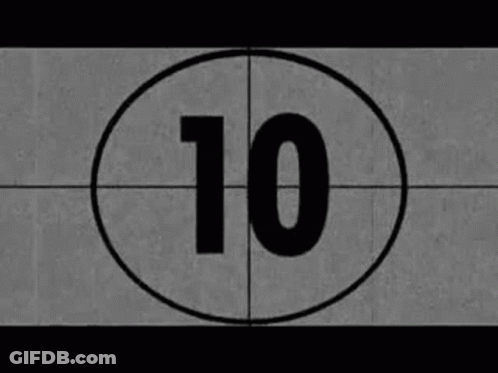 Black And White Countdown Clock Showing 19 GIF