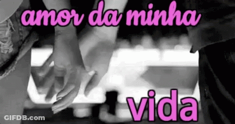 Black And White Couple Holding Hands Amor Da Minha Vida GIF