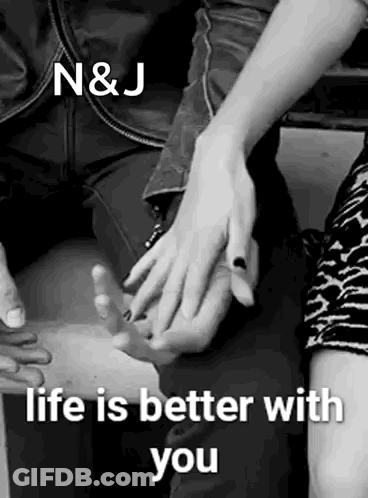 Black And White Couple Holding Hands Life Is Better With You GIF