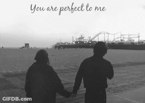 Black And White Couple Holding Hands You Are Perfect To Me GIF
