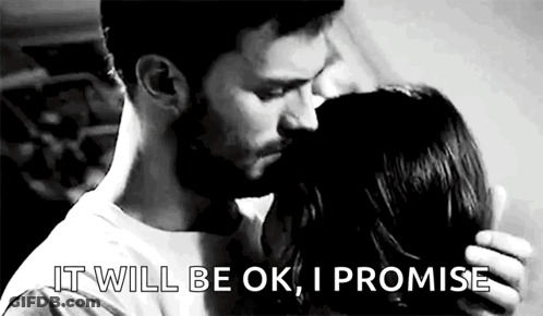 Black And White Couple Hugging And Kissing It Will Be Ok I Promise GIF