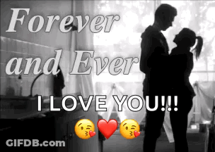 Black And White Couple Hugging Forever And Ever I Love You GIF