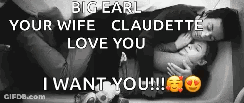 Black And White Couple Hugging In Bed GIF