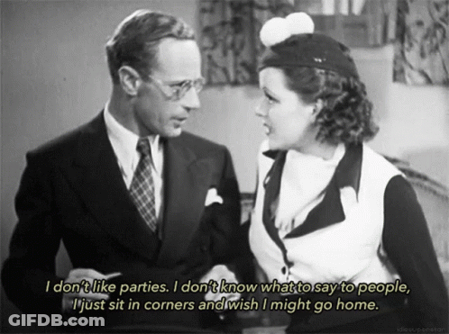 Black And White Couple I Don't Like Parties GIF