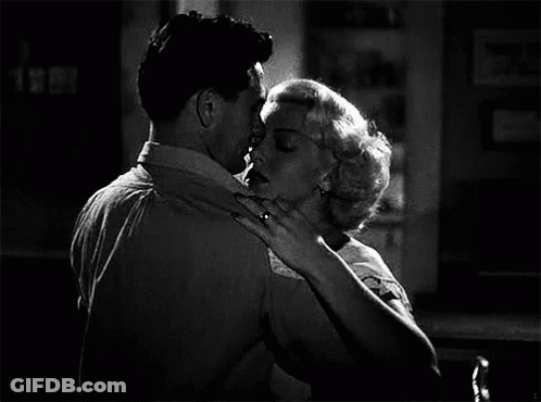Black And White Couple Kissing GIF