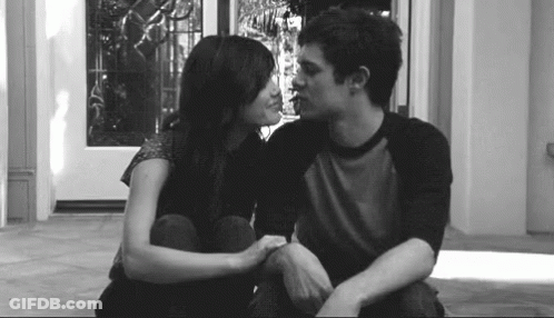 Black And White Couple Kissing GIF
