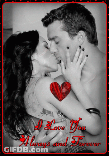 Black And White Couple Kissing I Love You Always And Forever GIF