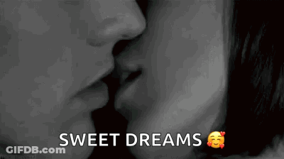 Black And White Couple Kissing Sweet Dreams GIF