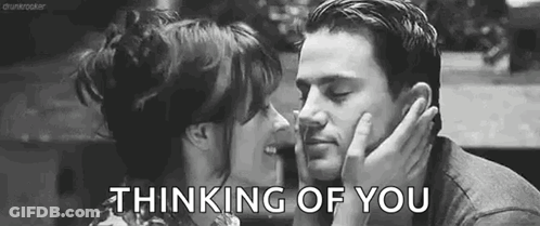 Black And White Couple Kissing Thinking Of You GIF