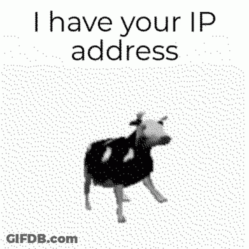 Black And White Cow Saying I Have Your IP Address GIF