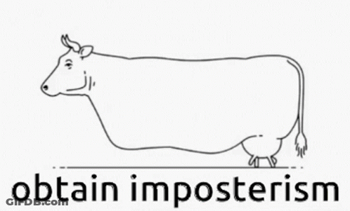 Black And White Cow Saying Obtain Imposterism GIF