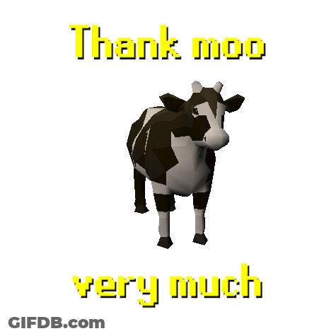 Black And White Cow Thank Moo Very Much GIF