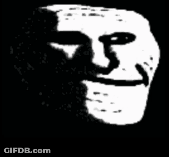 Black And White Creepy Troll Face GIF